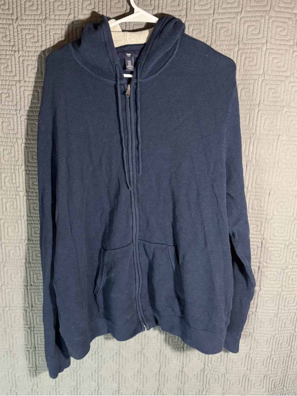 Gap Full Zip Sweater Hoodie Mens XL Navy Base Blue Knit